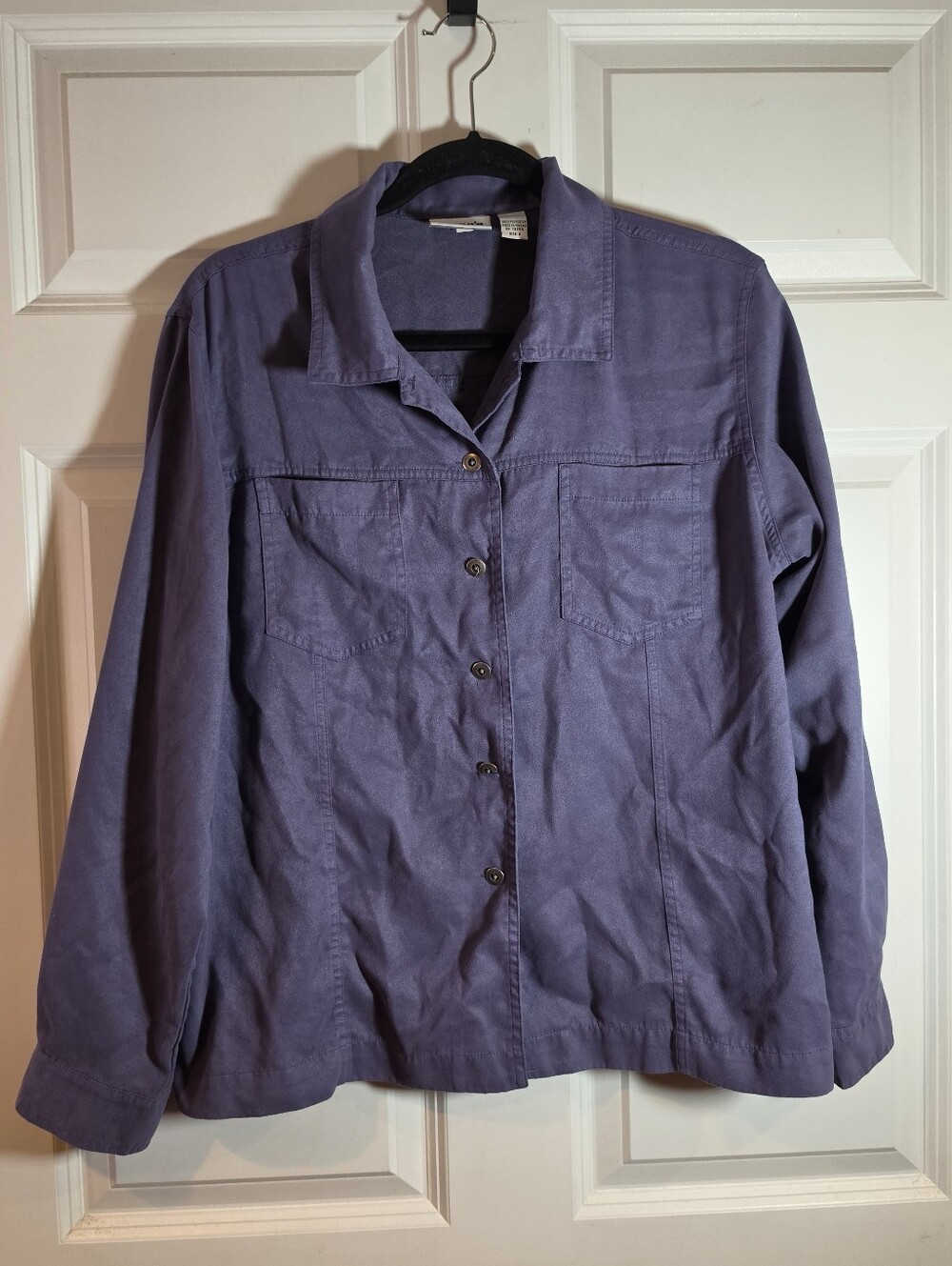 Chico's Design Vintage Casual Button-Front Shirt in Dusty Purple L Chicos 2